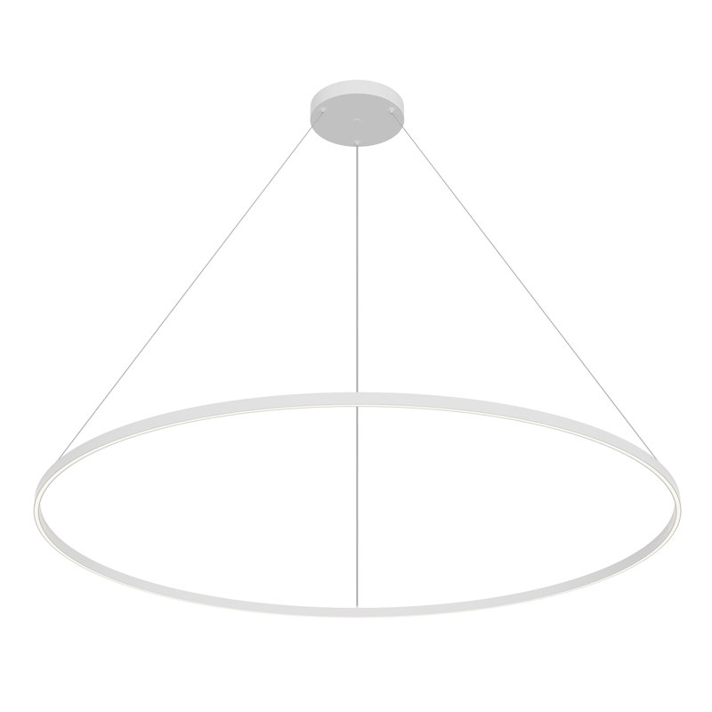 Luminaire suspendu unique à 1 lumière Cerchio, Blanc, H 1,375 po x l 70,875 po x P 70,875 po