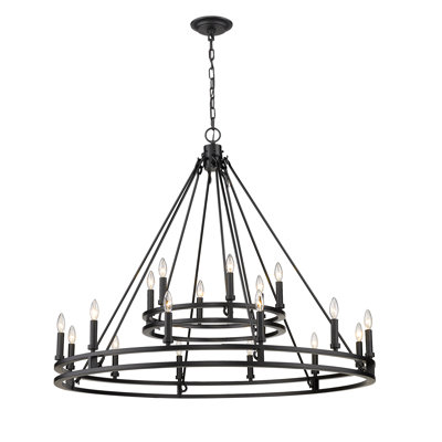 Lustre étagé de style bougie à 18 lumières Henricks