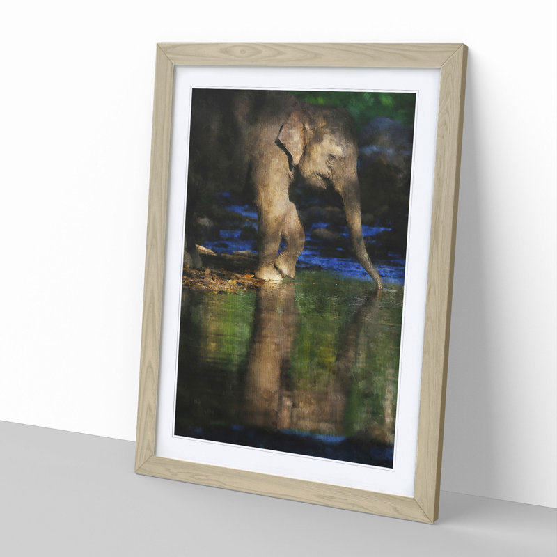 Elephant Vol.4 - Picture Frame Graphic Art, Oak Framed, 36cm H x 27cm W x 2cm D