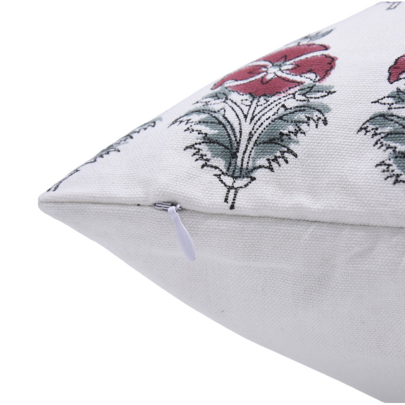 Floral Cotton Outdoor Pillow Cover, Square, 24" x 24"