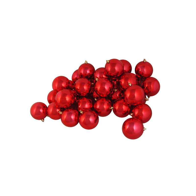 Boule de Noël brillante incassable, Rouge