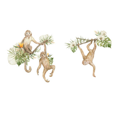 Watercolour Monkeys Wall Sticker