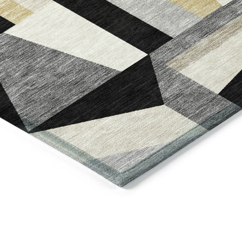 Tapis géométrique intérieur / extérieur lavable à la machine Chantille ACN2327, Rectangle 10 pi x 14 pi