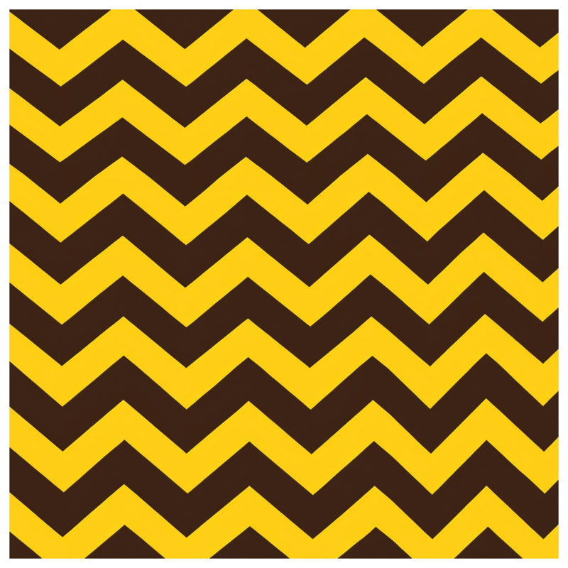 Coussins décoratifs à double face en zigzag brun et jaune, 18 x 18 inches