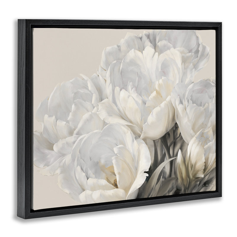 Roses Sprouting, Jet Black Floater Frame, 17" H x 21" W