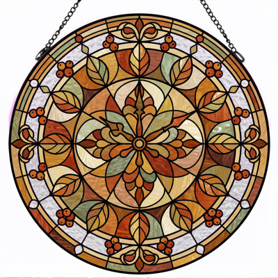 Stained Glass Stained Glass Window Panel，7.8H