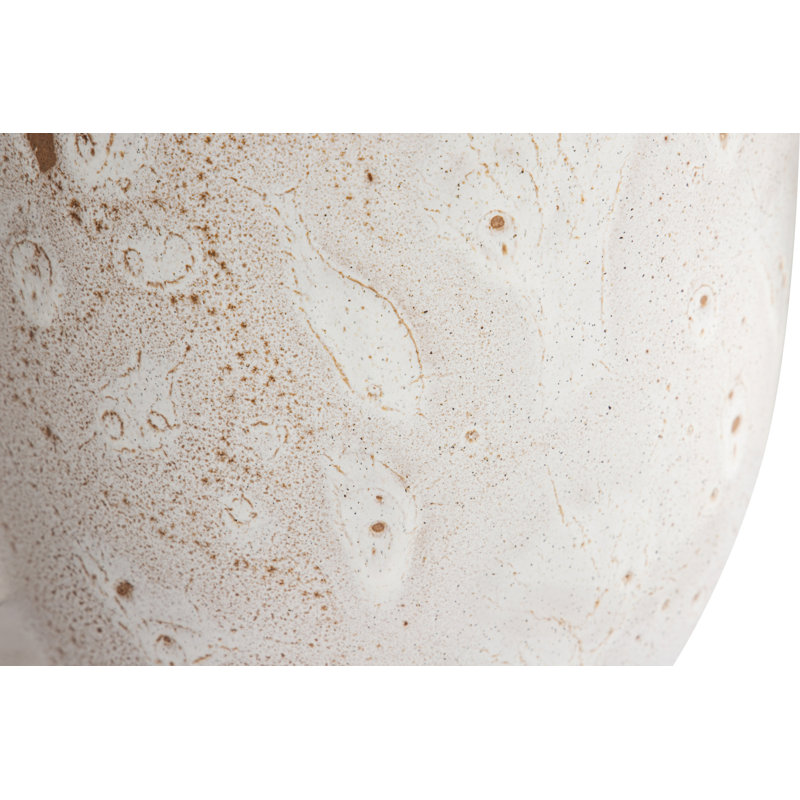 WHITE BROWN CERAMIC VASE, overall height- 50cm