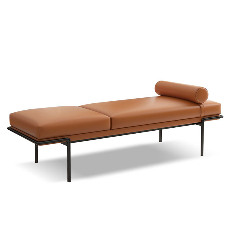 Orange Upholstered Bench