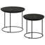Matte Black Nesting Tables, Mango Wood Surfaces & Metal Bases, Stylish For Living Room Tops Frames, Functional