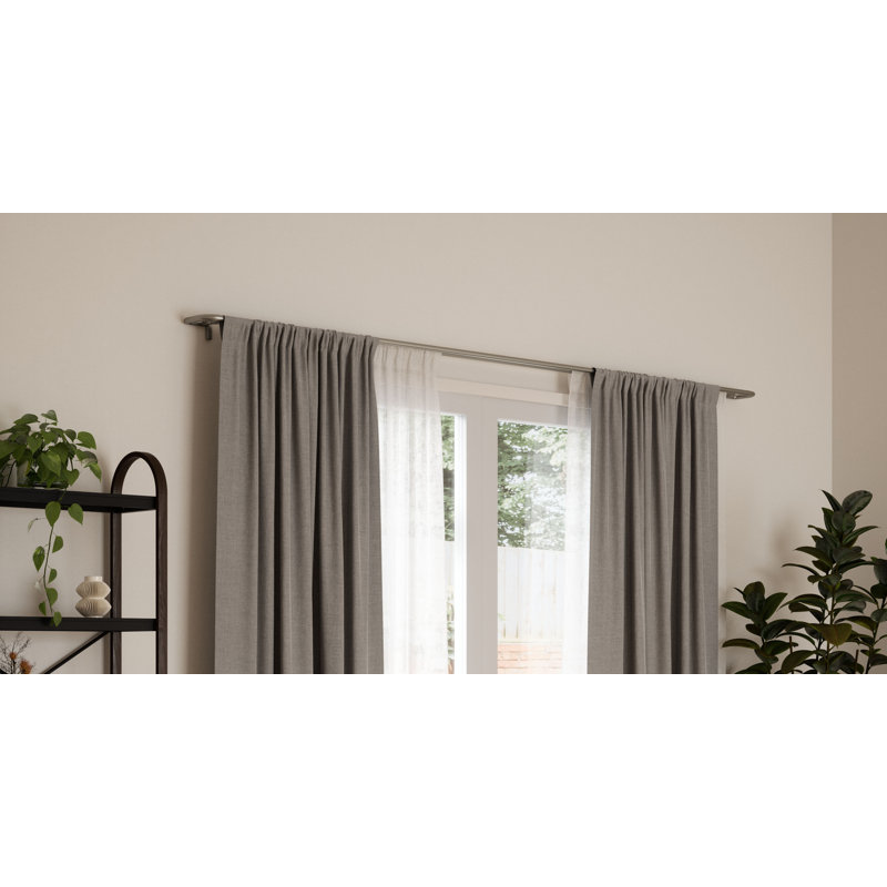 Black Double Wrap-Around Room Darkening Curtain Rod