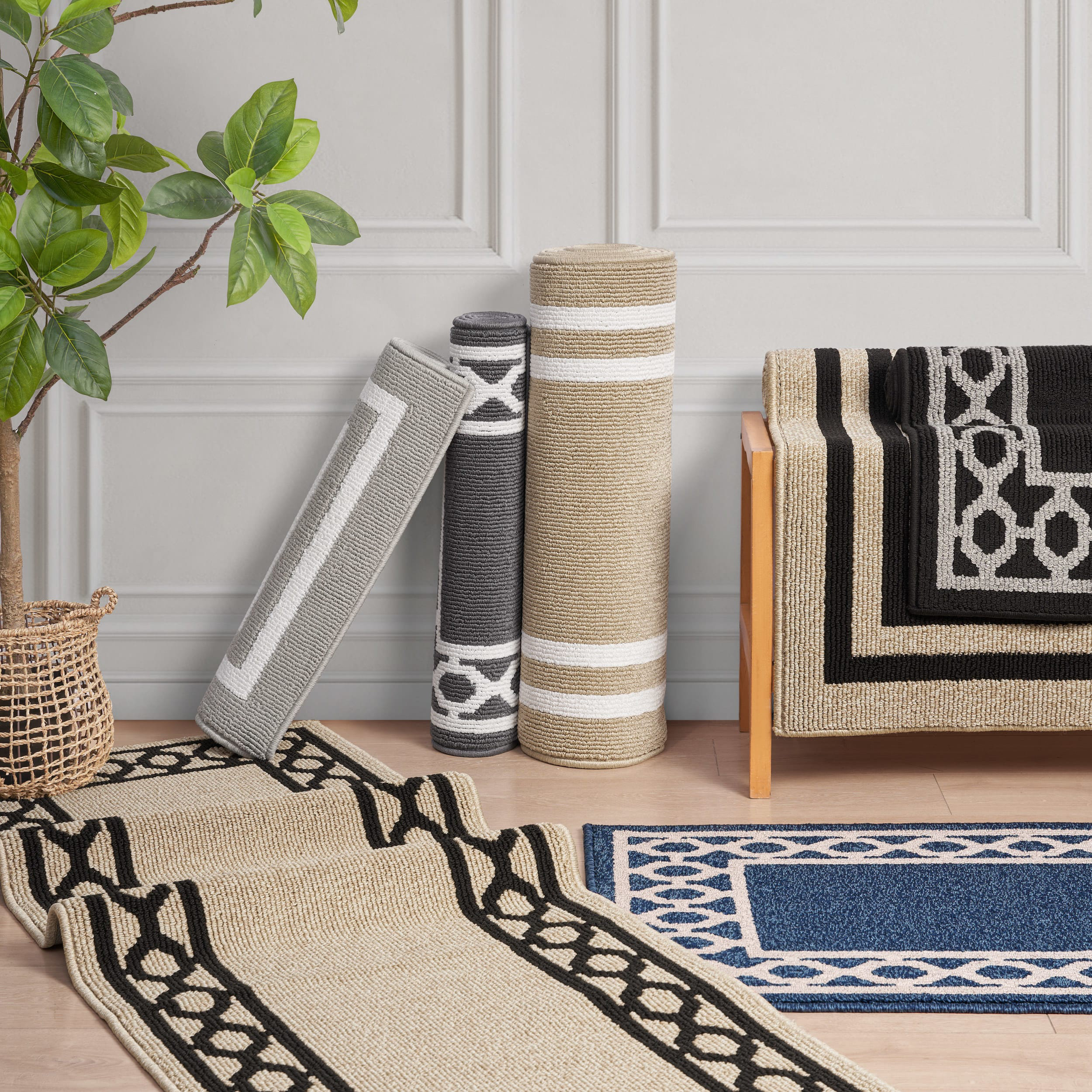 Deco Border Rugs Ebern Designs Christine Border All Loop Tufted Rugs | Wayfair