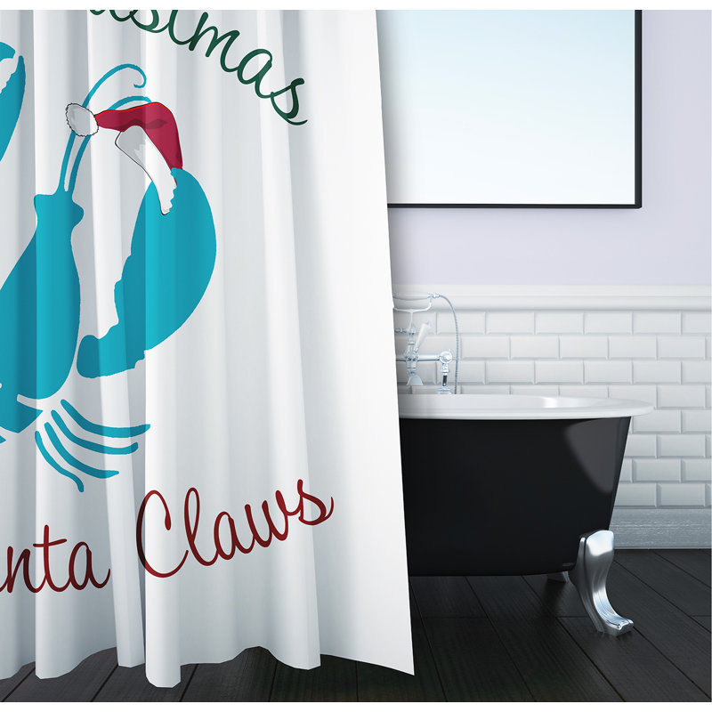 Jadah Graphic Print Shower Curtain, Turquoise