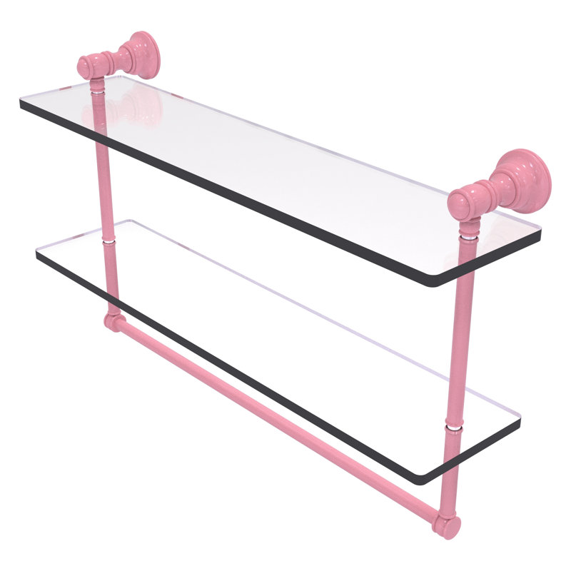 Tablette flottante 2 pièces Carolina, H 9,5 po x l 22 po x P 5,54 po, Rose