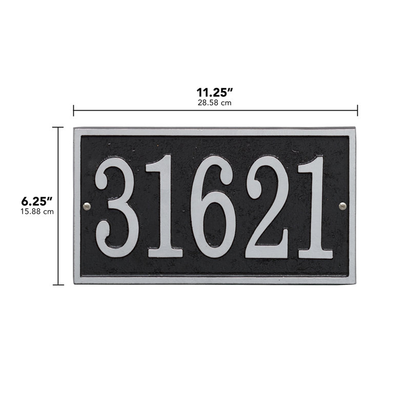 Fast and Easy 1-Line Wall Number Plaque, Black/Silver, Yes
