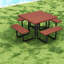 Solid Wood Outdoor Picnic Table , 80.8 " W 80.8 " D