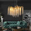 Lustre cascade de cristal moderne doré 24 pouces