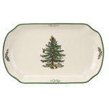 Spode Christmas Tree Rect Scalloped Tray 11"