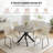 43.4 Inch Round Dining Table Set For 4, Mid Century Modern Small Coffee Set For Dining Room Kitchen Apartment-1246666938-1246666937