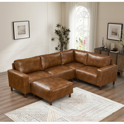 Canapé modulaire de luxe en cuir de polyuréthane de qualité moderne avec revêtement de 5 pièces