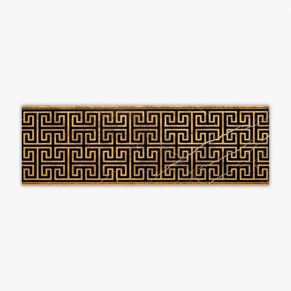 Nero Marquina Polished Engraving Marble 6x18 Decorative Border