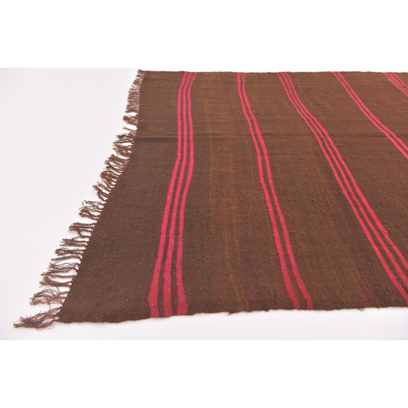 Tapis de la surface en laine 5 pi 8 po x 9 pi 5 po one-of-kind-noué la brown Ilfracombe