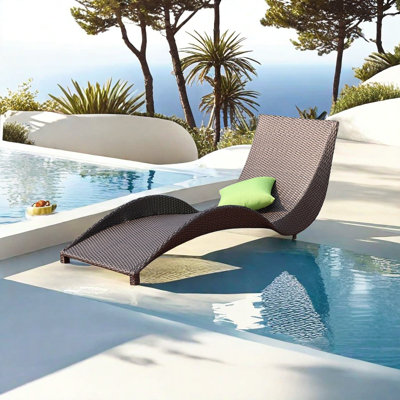 Chaise longue d'extérieur en osier PE