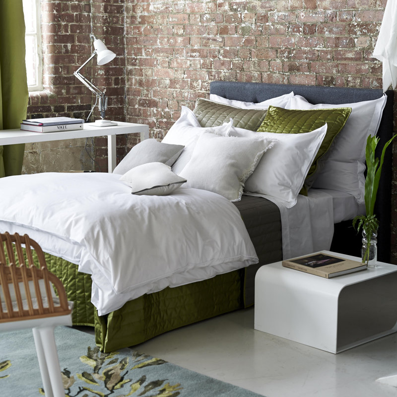 Astor Cotton Duvet Cover, Queen Duvet Cover, Bianco