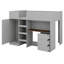 Lit mezzanine en bois avec garde-robe intégré, bureau, tablettes de rangement et tiroirs-2088934845