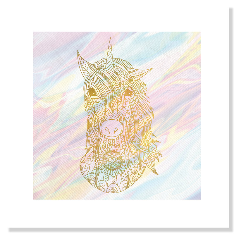 Dreaming licorne 2, H 10 po x l 10 po x P 1 po, Papier
