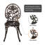 Ensemble bistro 3 pièces pour table bistro et chaises d'extérieur, bistro en aluminium coulé à motif rose pour balcon de jardin, résistance durable à la rouille et aux intempéries, bronze rose-128722902