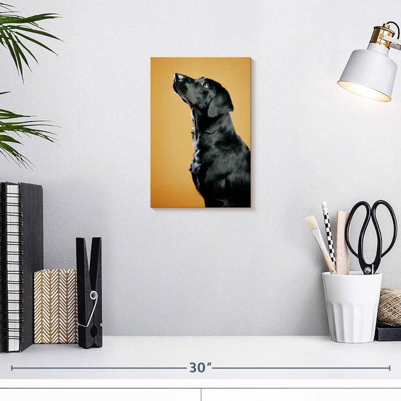 Brampt Obedient Black Dog, 12" H x 8" W