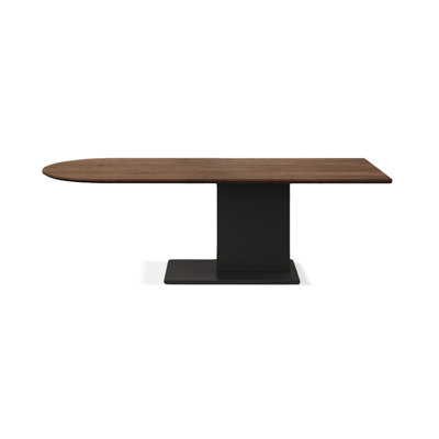 Brown half Round Solid wood with Iron Dining Table For Dining Room/Kitchen