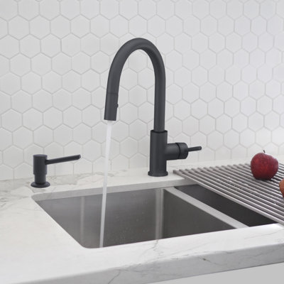 Signature Single Handle Kitchen Faucet with Soap Dispenser