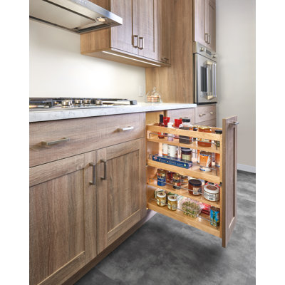 Wood Base Cabinet Pullout Organizer W/ Soft-Close