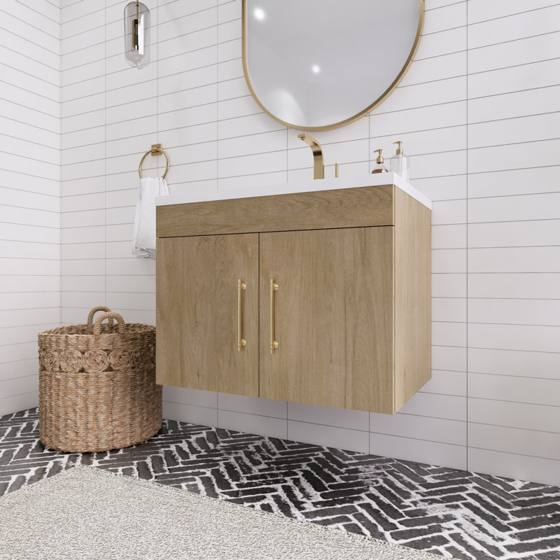 Ensemble de meuble-lavabo simple 30 po Topi, Chêne blanc