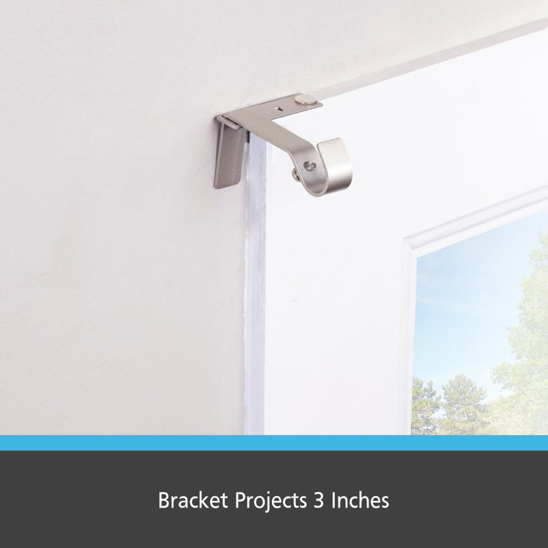 Kenney Fast Fit No Measure 5/8" Diameter Curtain Rod Brackets, Brushed Nickel