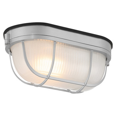 Double fixation Nauticus - cloison de qualité marine - finition satinée - abat-jour en verre givré - incandescente - l 8 po x P 4 po x H 4 po