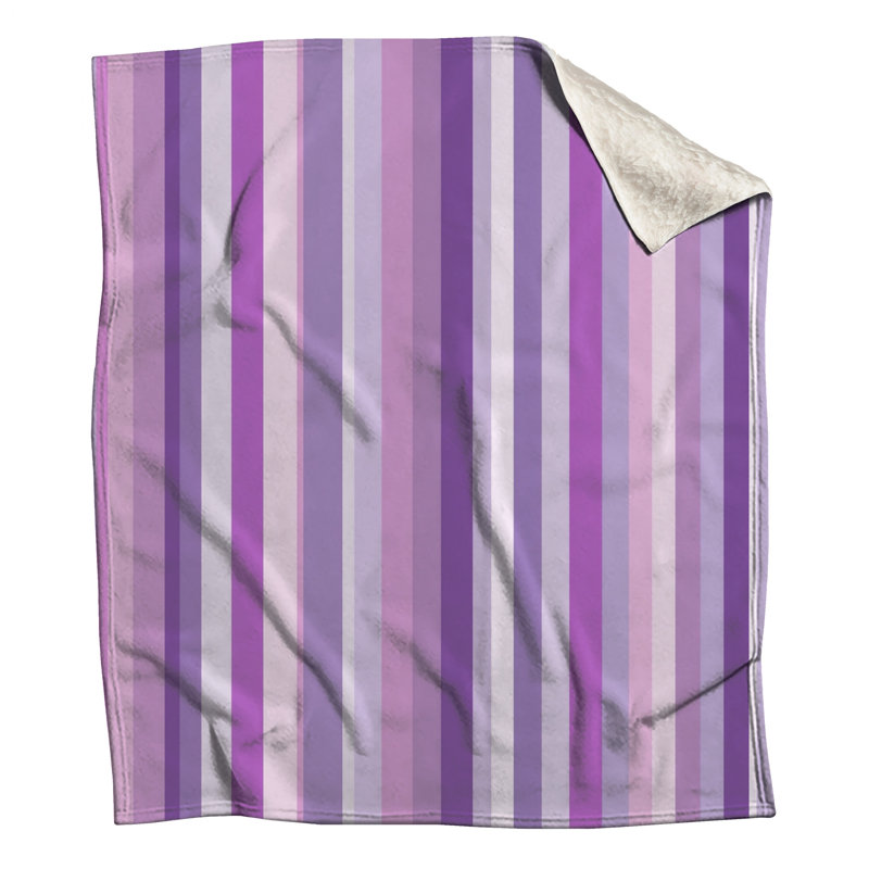 Jeté en molleton à rayures mauves - Jeté à motif pour canapés ou lits, L 80 po x l 60 po, Rayures mauves