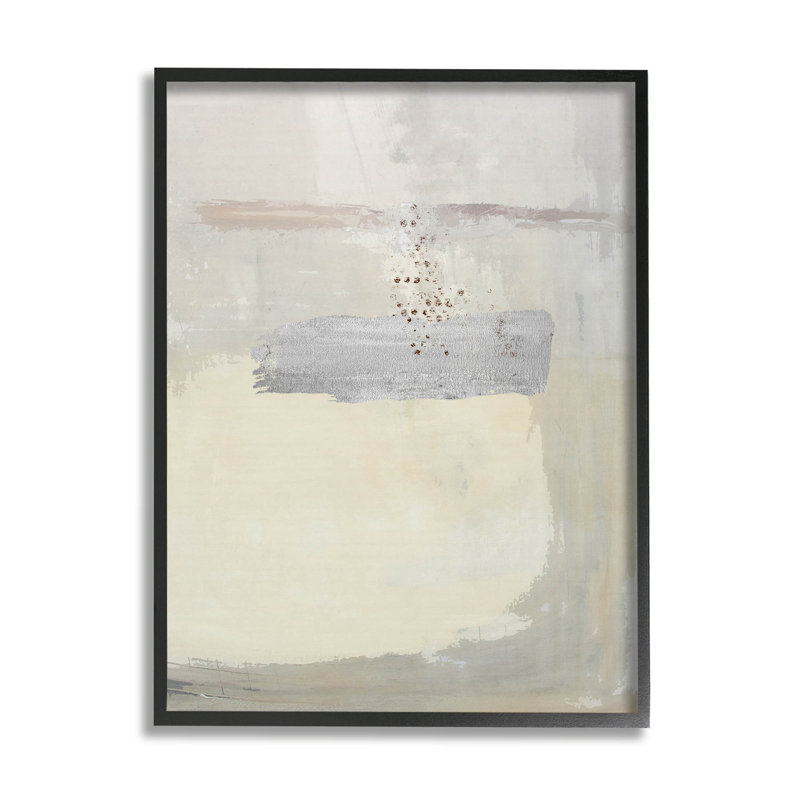 Arrangement abstrait beige moderne encadré par Karen Smith, Giclée encadrée noir minuit, H 14 po x l 11 po x P 1,5 po