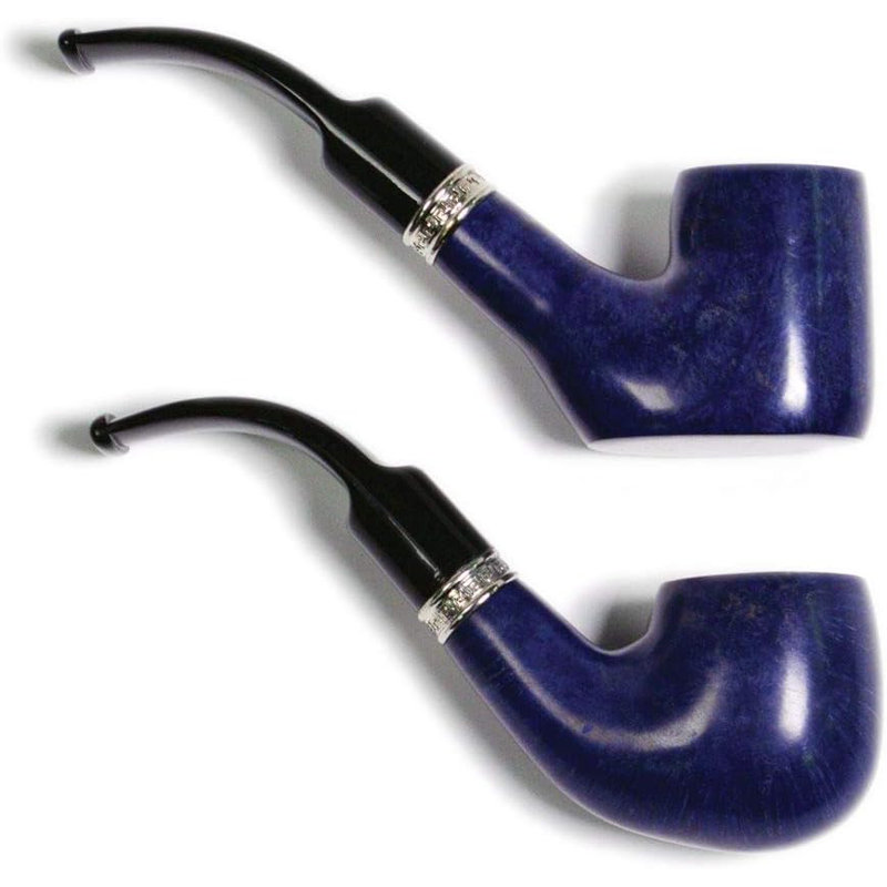 Ensemble de tuyaux Hanseatic Ocean Blue, 2 tuyaux, avec anneau argent, finition bleue lisse