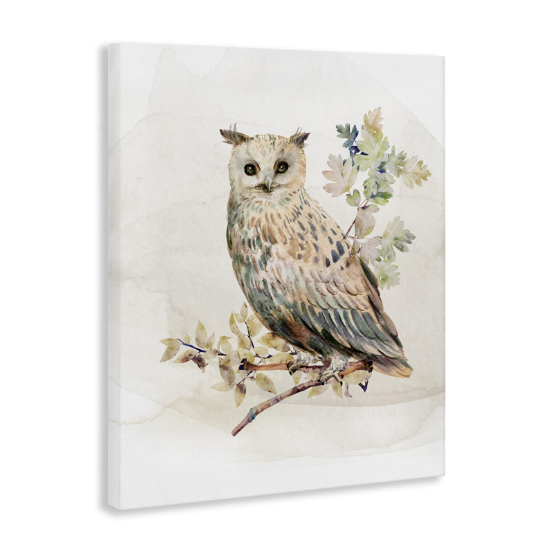 Chouette forêt avec toile feuillage, design par CAD Designs, H 20 po x l 16 po