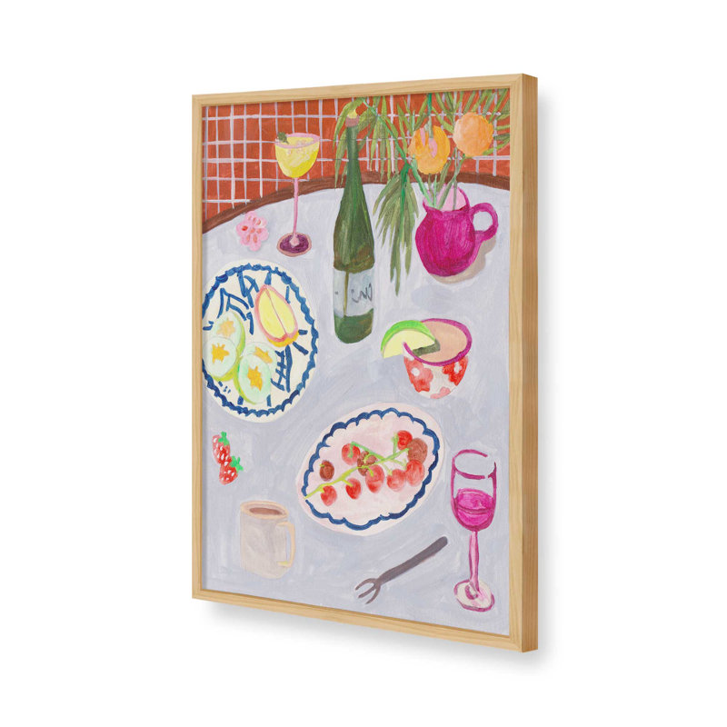 «Bites and Sips II» par Melissa Wang, reproduction d'art sur toile, Tanné, H 48 po x l 36 po