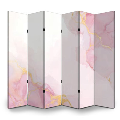 Paravent 6 panneaux à cloison pliable Royal Blush