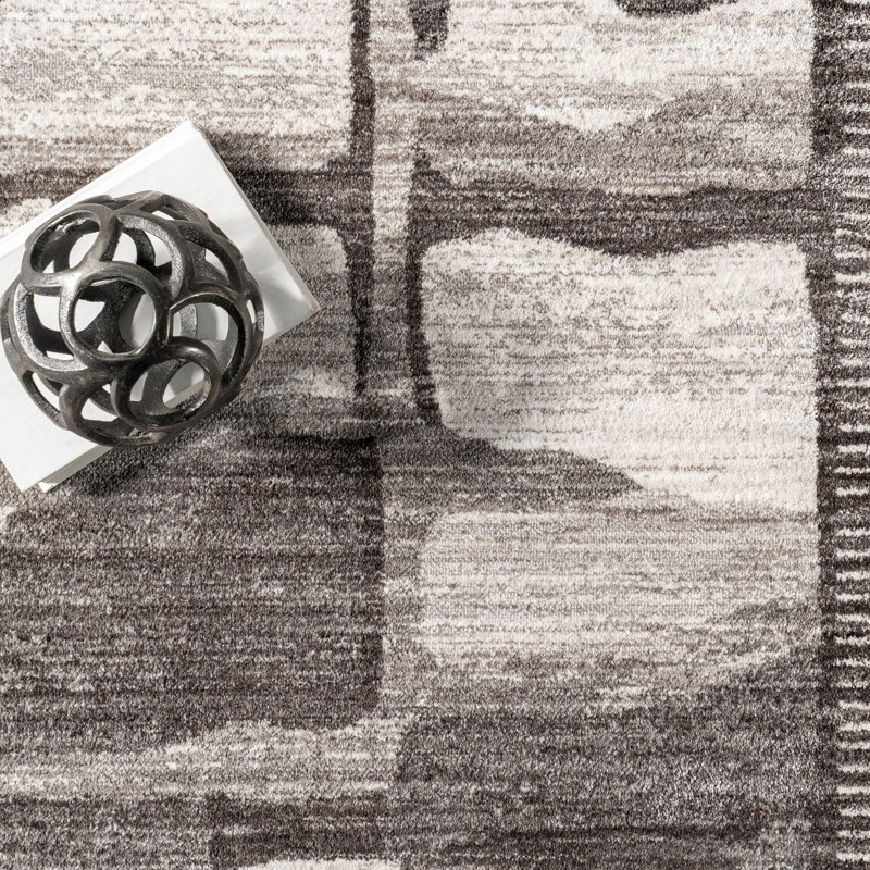Chrissie Abstract Shapes Fringe Area Rug, Runner 2'8" x 8'