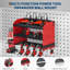 Support mural pour outils électriques avec station de charge, support de garage robuste à 3 couches avec 8 prises, 4 tablettes de rangement pour perceuse avec crochets, support de batterie pour tablette de perceuse pour garage, établi
