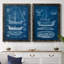 «Antique Ship Blueprint I», ensemble de 2 impressions encadrées-855750669-855750664-855918864