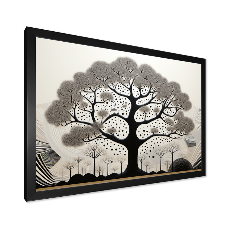 Arbre africain, minimalisme IV, sur toile, H 30 po x l 40 po x P 1,5 po, Cadre photo noir simple