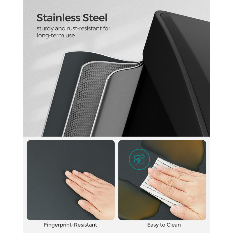 Steel Step On Kitchen Trash Can - 39L