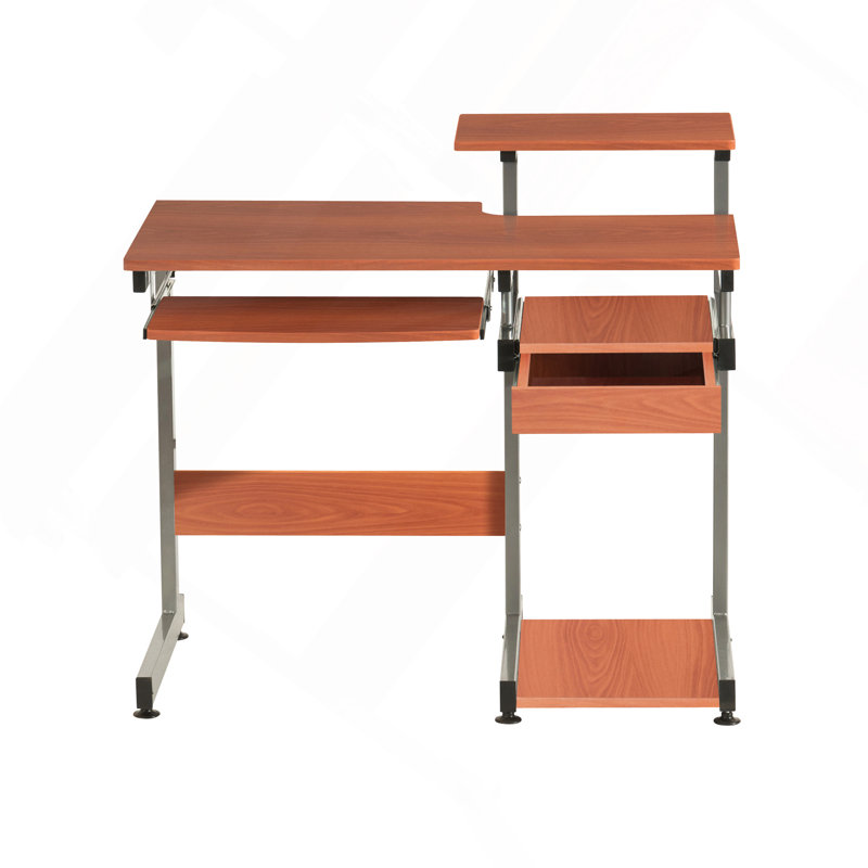 Bureau d'ordinateur complet, grain de bois