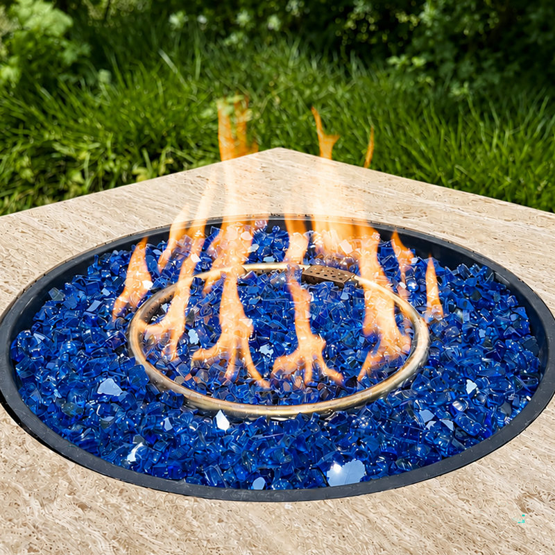 Verre de foyer d'extérieur, 20 lb, Bleu de cobalt